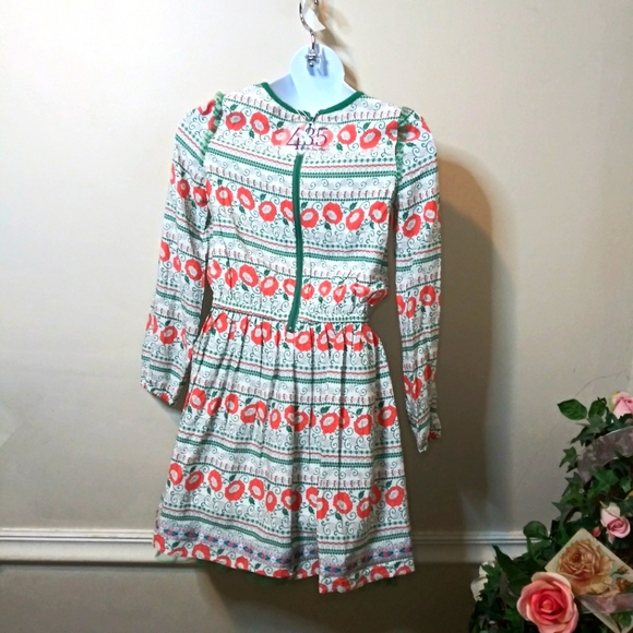 435 By Matilda Jane Spirited Song Cream Orange/Green Folklore Style Floral Dress - Picture 11 of 16